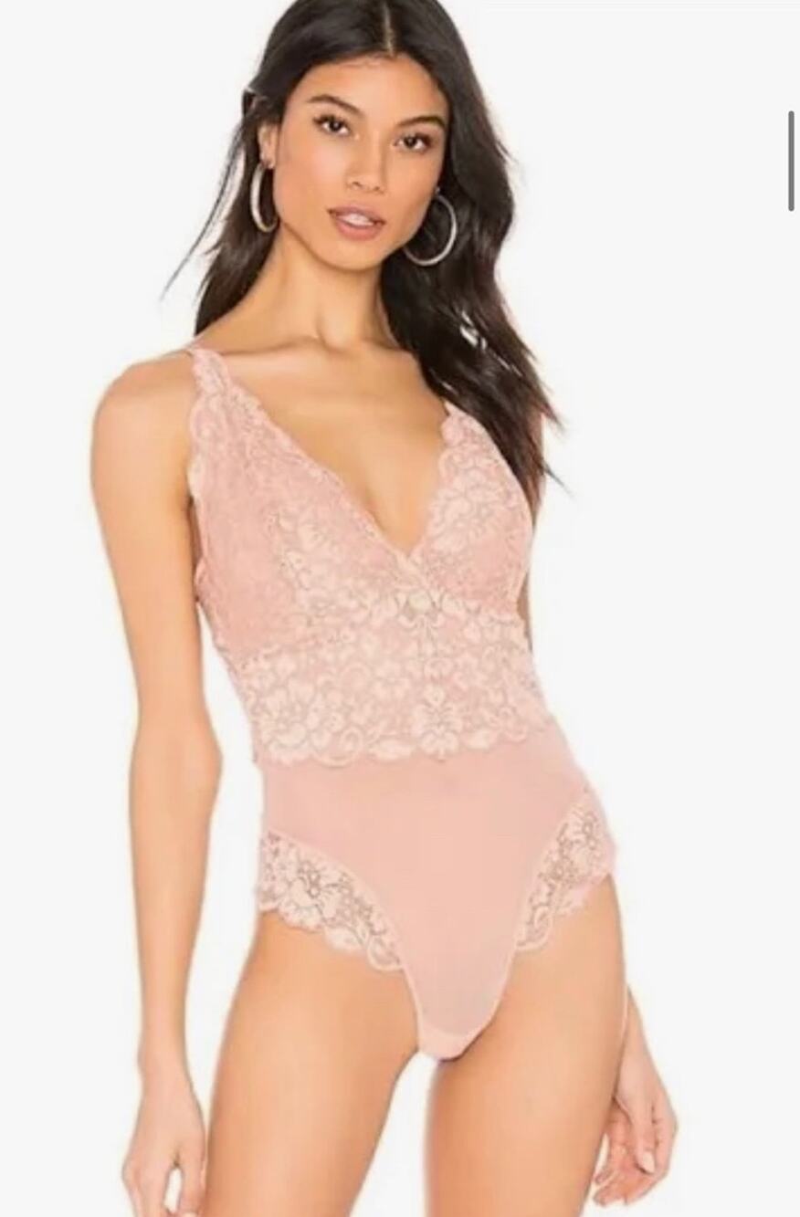 We are HAH Smarty Pants Sexy Bodysuit Copper Rose Size Large NWT
